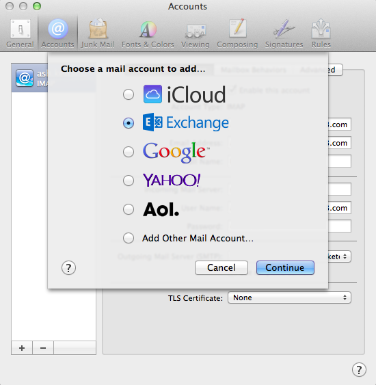 rackspace setting up outlook for mac